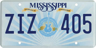 MS license plate ZIZ405