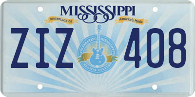 MS license plate ZIZ408
