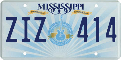 MS license plate ZIZ414
