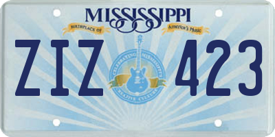 MS license plate ZIZ423