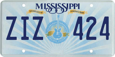 MS license plate ZIZ424