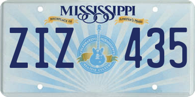 MS license plate ZIZ435