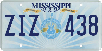 MS license plate ZIZ438