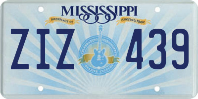 MS license plate ZIZ439