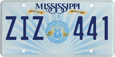 MS license plate ZIZ441