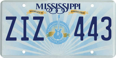 MS license plate ZIZ443