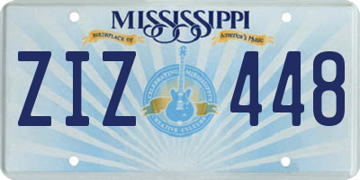 MS license plate ZIZ448