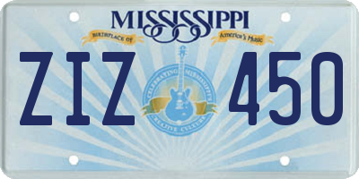 MS license plate ZIZ450