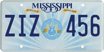 MS license plate ZIZ456