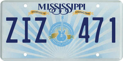 MS license plate ZIZ471