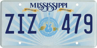 MS license plate ZIZ479