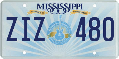 MS license plate ZIZ480