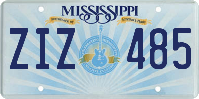 MS license plate ZIZ485
