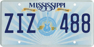 MS license plate ZIZ488