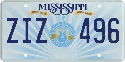 MS license plate ZIZ496