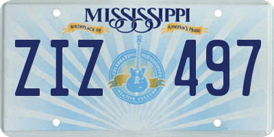 MS license plate ZIZ497