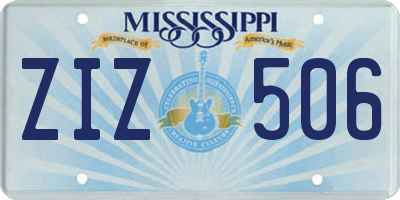 MS license plate ZIZ506