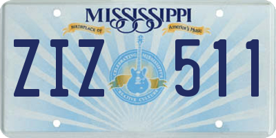 MS license plate ZIZ511