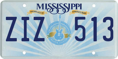 MS license plate ZIZ513