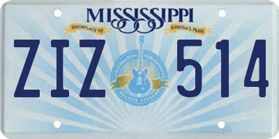 MS license plate ZIZ514