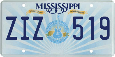 MS license plate ZIZ519