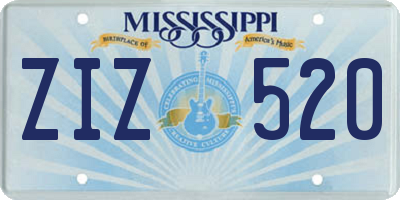 MS license plate ZIZ520