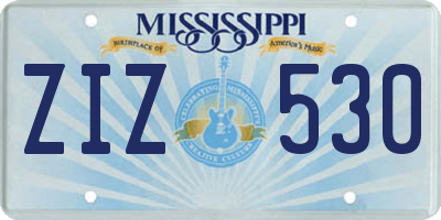 MS license plate ZIZ530