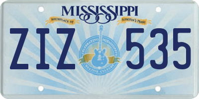 MS license plate ZIZ535