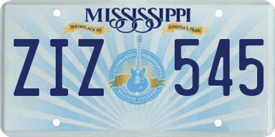 MS license plate ZIZ545