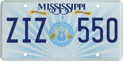 MS license plate ZIZ550