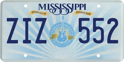 MS license plate ZIZ552