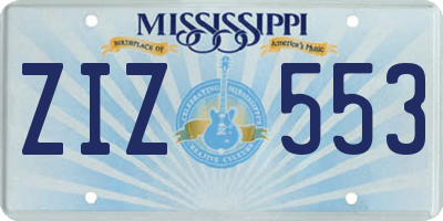 MS license plate ZIZ553