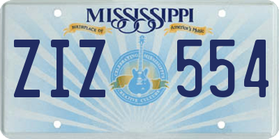 MS license plate ZIZ554