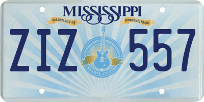 MS license plate ZIZ557