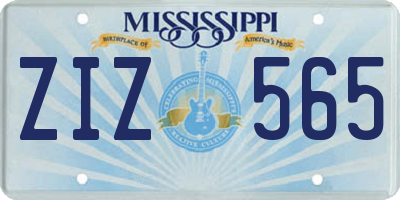 MS license plate ZIZ565