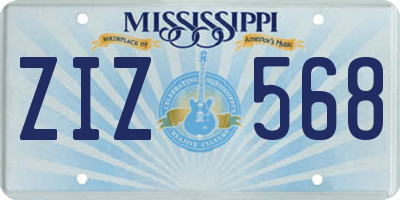 MS license plate ZIZ568