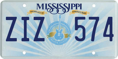 MS license plate ZIZ574