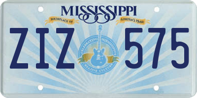MS license plate ZIZ575