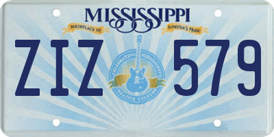 MS license plate ZIZ579