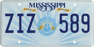 MS license plate ZIZ589