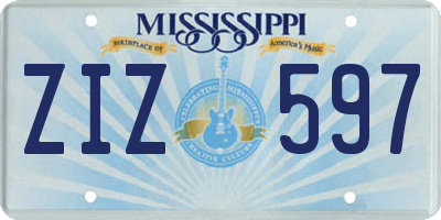 MS license plate ZIZ597