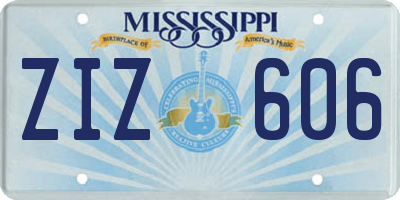 MS license plate ZIZ606
