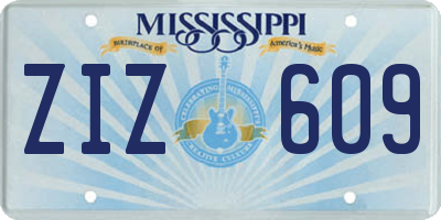 MS license plate ZIZ609