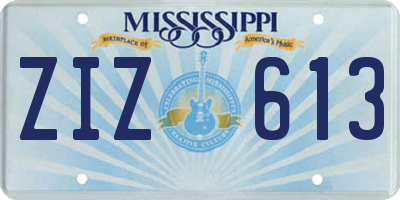 MS license plate ZIZ613