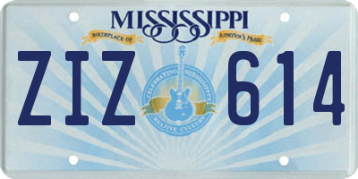 MS license plate ZIZ614