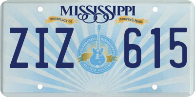 MS license plate ZIZ615