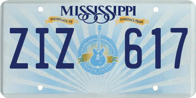 MS license plate ZIZ617