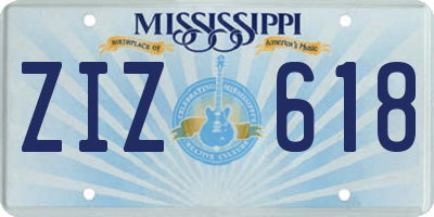 MS license plate ZIZ618