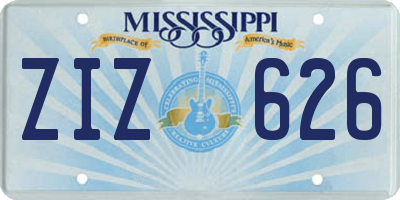MS license plate ZIZ626