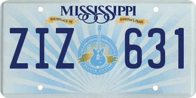 MS license plate ZIZ631